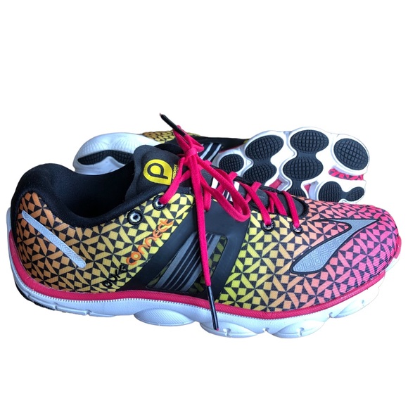 Brooks Shoes - Brooks Pure Connect 4 Women's Pink Yellow Athletic Running Shoes Sneaker SZ 7.5